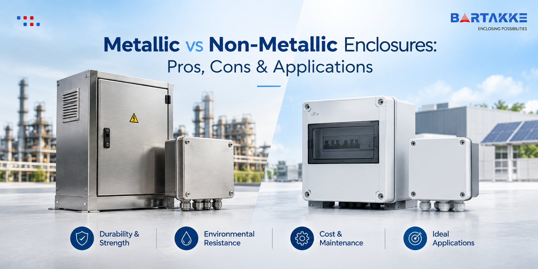 Metallic vs Non-Metallic Enclosures: Pros, Cons & Applications